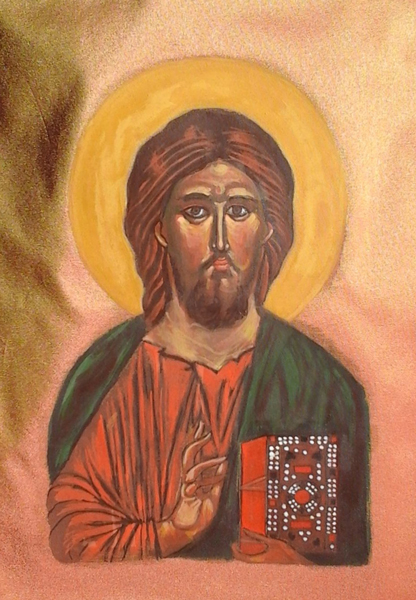 'Christ Pantocrator' (2014) part of Tempera on Silk Icons Series