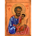 Saint Joseph (melkite, XVIIIe) - Tempera on silk (2015) - ext: (34cm x 24cm) / int: (27cm x 19cm)
