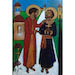 Saint Paul et Saint Pierre (Camelia de Montety, XXIe) - Tempera al fresco (2016) - (60cm x 40cm)