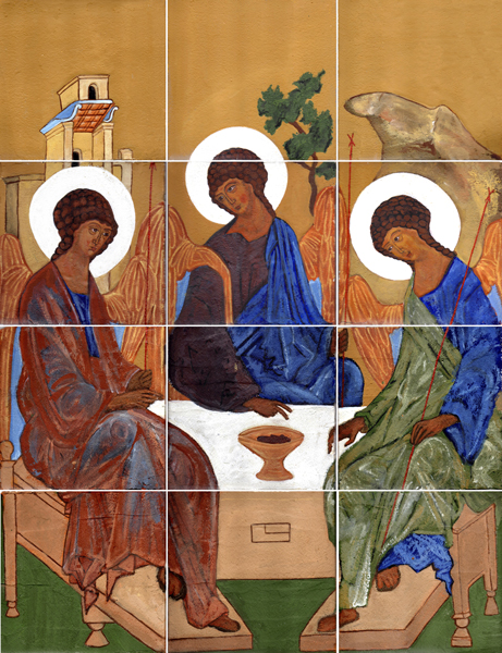 'Sainte Trinite (Roublev, XVe)' (2015) part of Tempera al Fresco Icons Series
