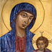 Vierge en majeste, detail (Cimabue, XIIIe) - Tempera al fresco (2015) - (20cm x 20cm)