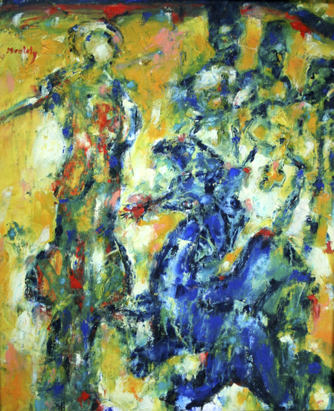'Saint Georges terrassant le dragon' (2007) by Camelia de Montety is now part of the 2014 Winter Holiday Show of Smaller Works Exhibition at Fine Arts Toronto Gallery